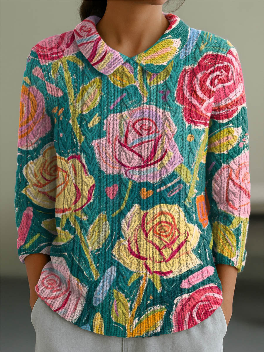 Amethy – Bezaubernde Rose Pullover