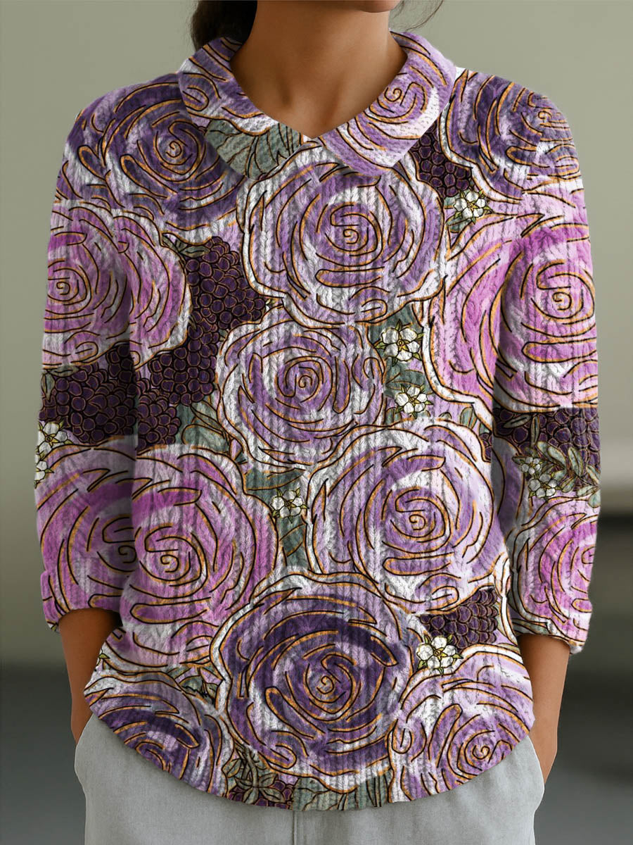 Calista – Samtblüten-Anhänger Pullover