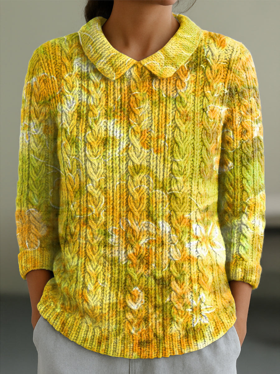 Thalia – Goldene Blüte Pullover
