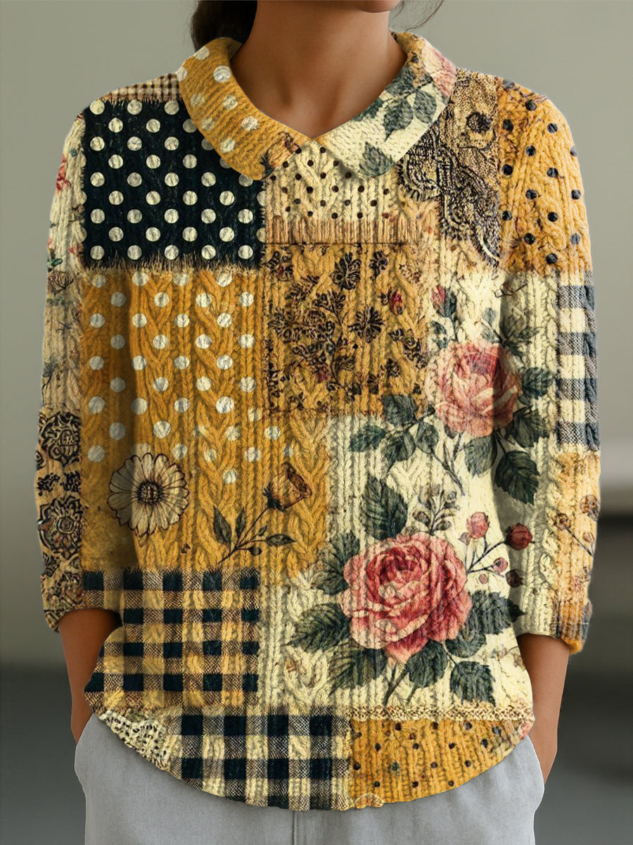 Esme – Patchwork-Strick Pullover