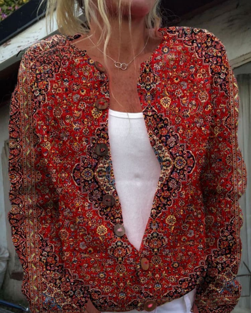 Caroly – Exquisite Muster Geknöpft Cardigan