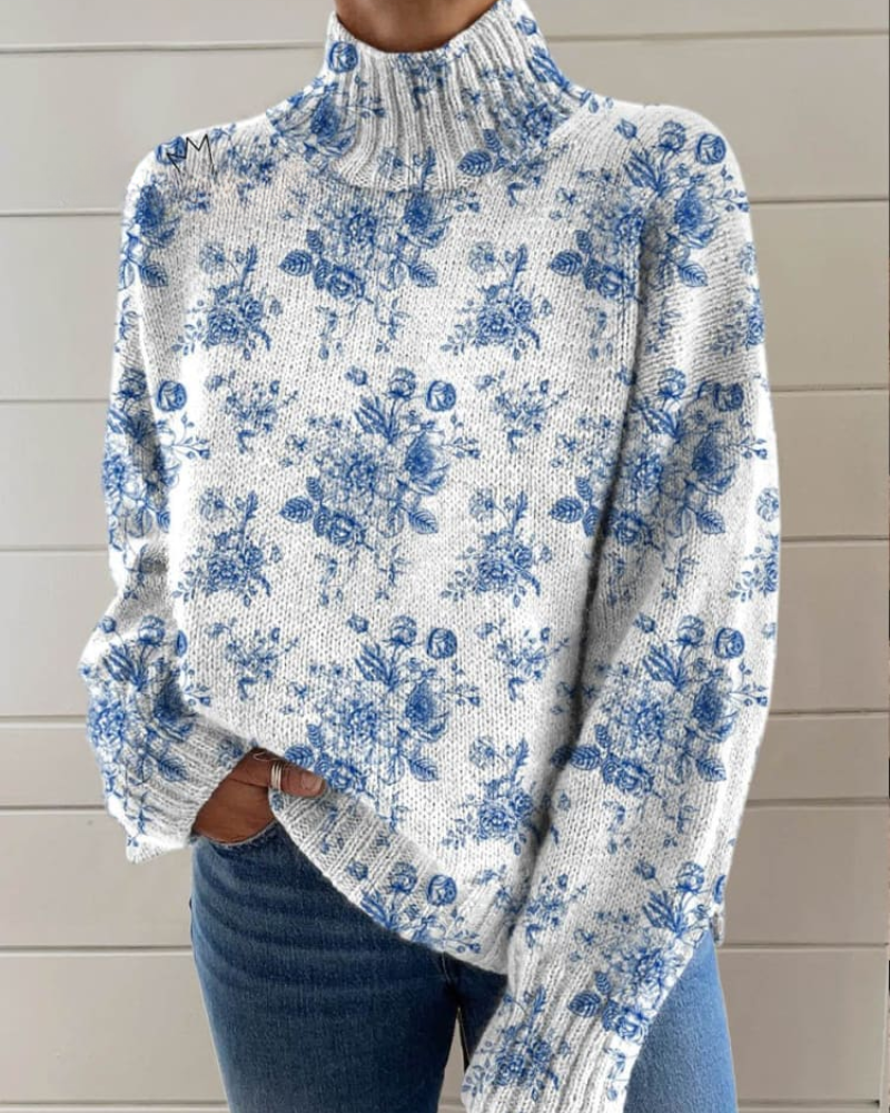 Matilda – Blaue Blüte Pullover