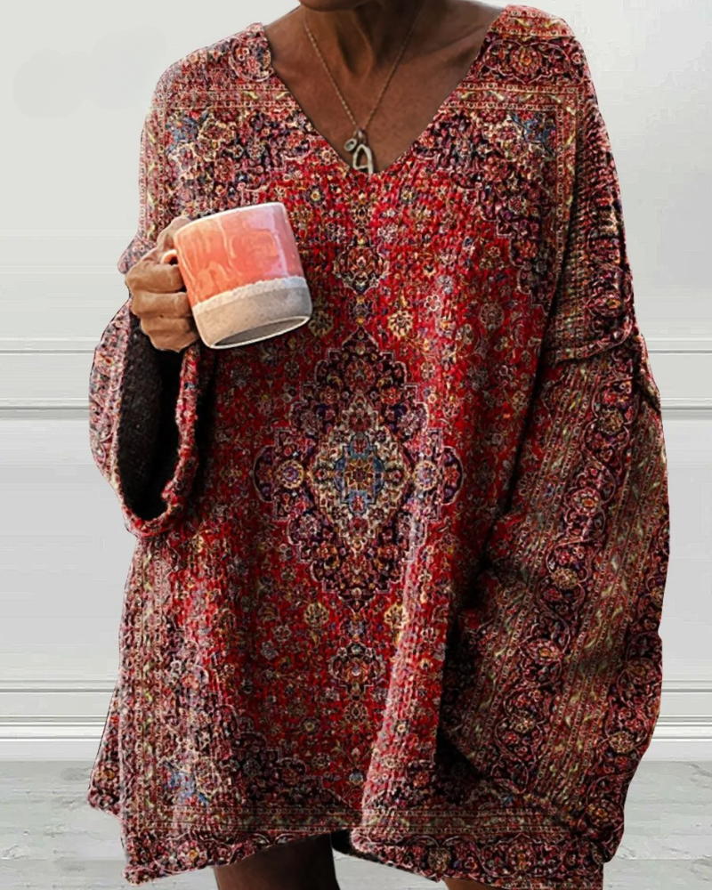 Liara – Vintage V-Ausschnitt Pullover