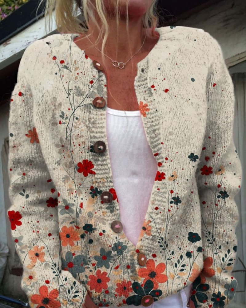 Valeria – Rustikaler Charme Geknöpft Cardigan
