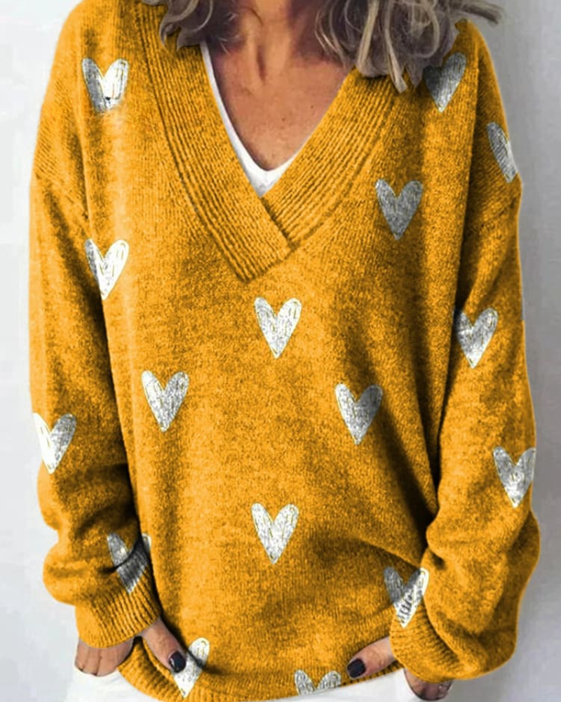 Estelle – Bezauberndes Herz V-Ausschnitt Pullover