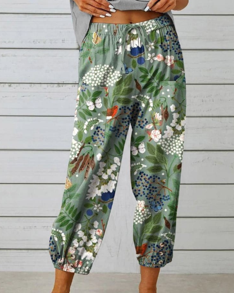 Tess - Blumenmuster Caprihose