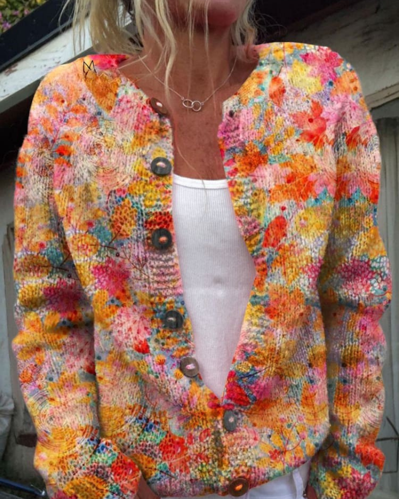 Cecilia – Blumensinfonie Geknöpft Cardigan