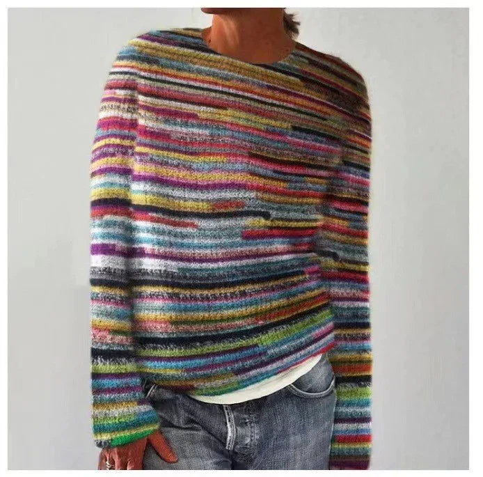 Cinthia – Colorburst-Streifen-Pullover