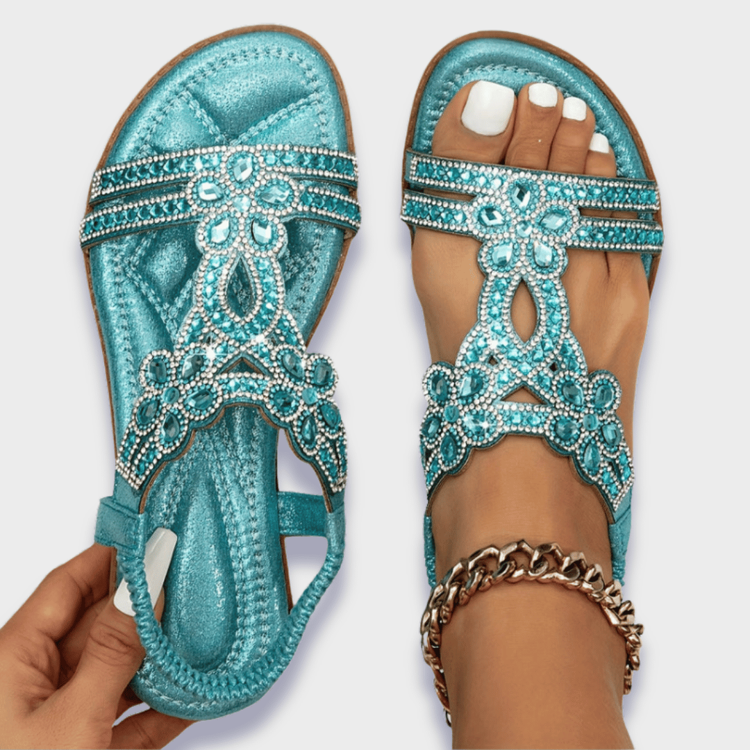 Cathie – Bequeme Edelstein-Sandalen