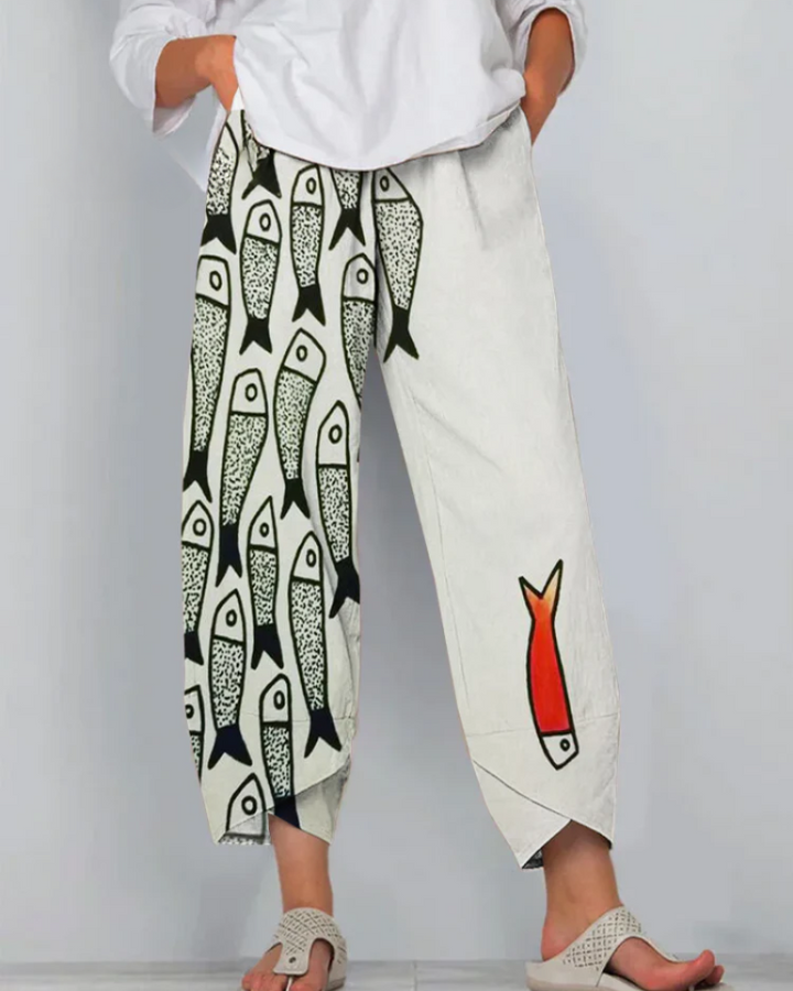 Lea - Fischdruck Caprihose