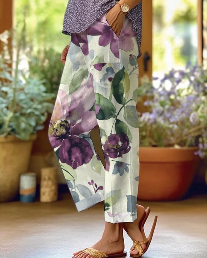 Bree - Blumenmuster Caprihose
