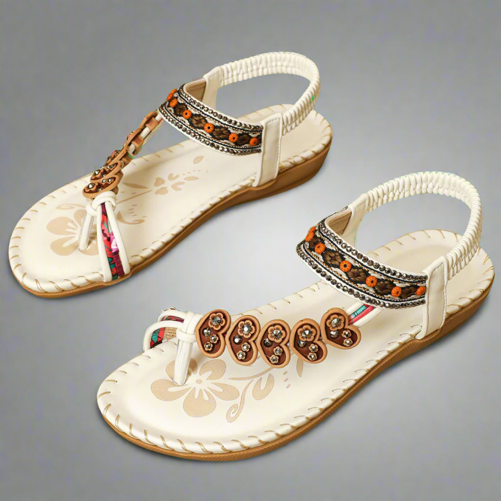 Therese – Boho-Blüten-Sandalen