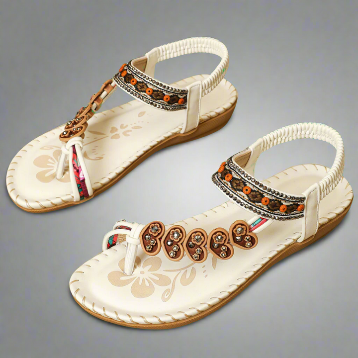 Therese – Boho-Blüten-Sandalen