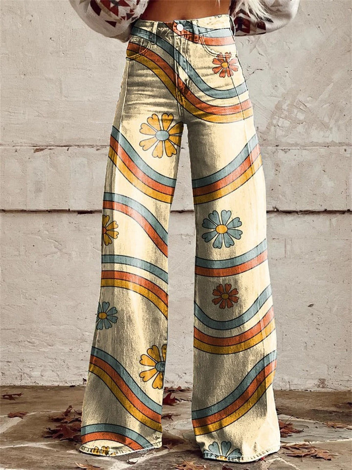 Monika – Verspielter Groove Hose mit Weitem Bein