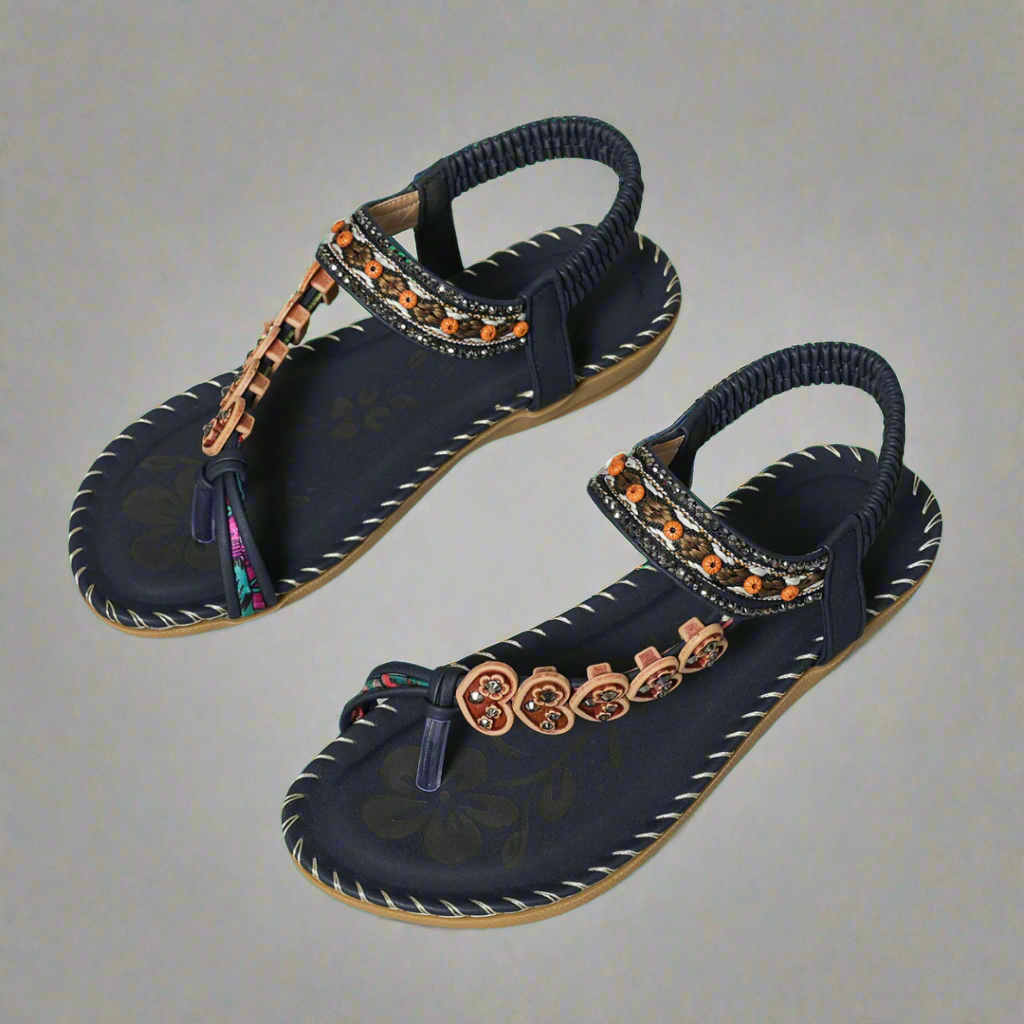 Therese – Boho-Blüten-Sandalen
