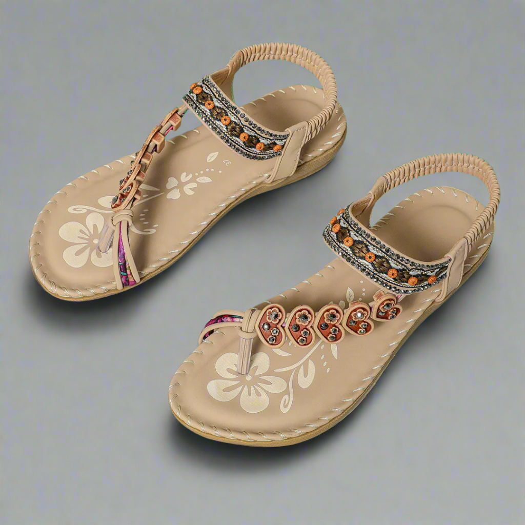 Therese – Boho-Blüten-Sandalen