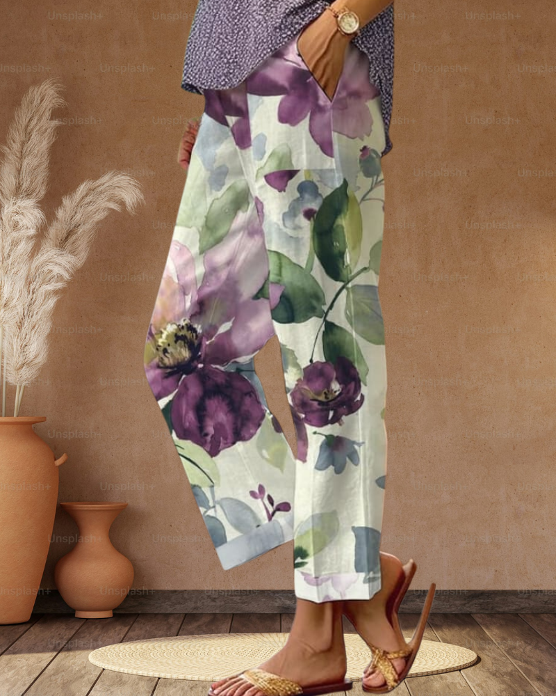 Bree - Blumenmuster Caprihose
