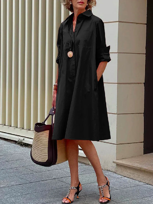 Cassie - Mühelosem Revers Midikleid