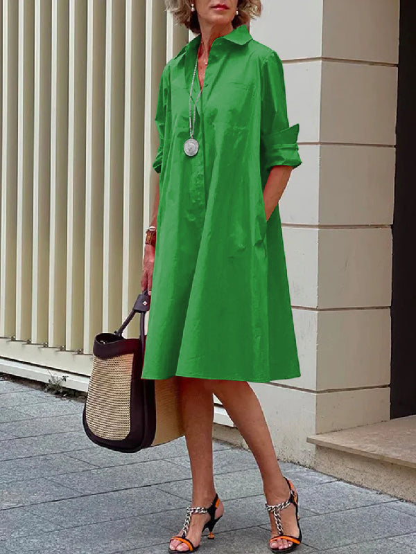 Cassie - Mühelosem Revers Midikleid