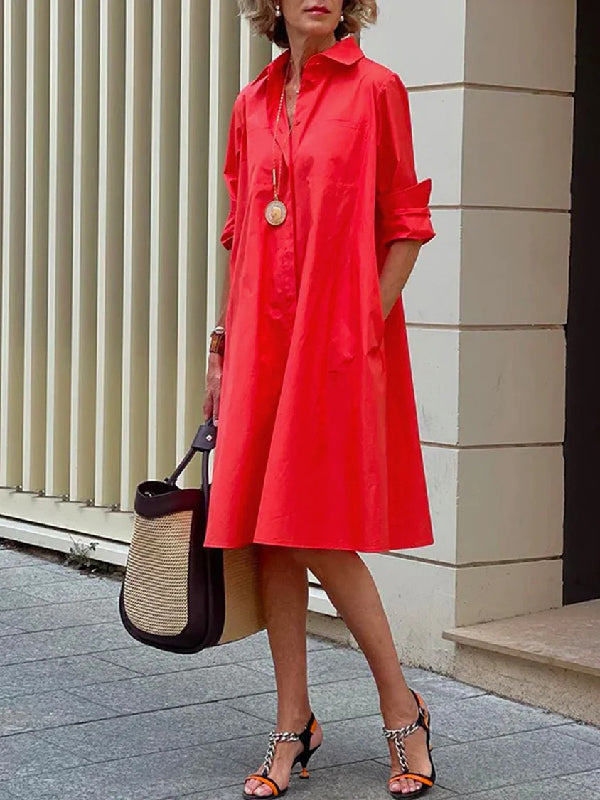 Cassie - Mühelosem Revers Midikleid