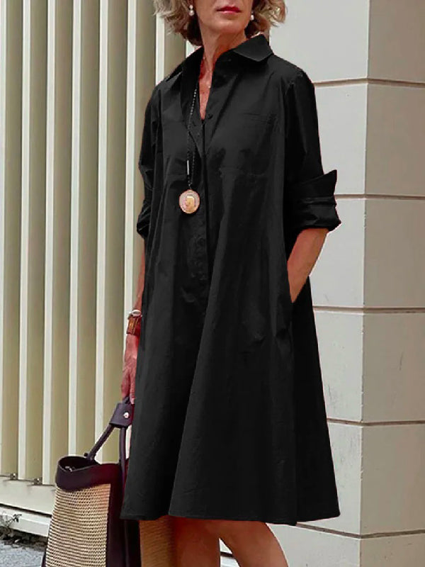 Cassie - Mühelosem Revers Midikleid