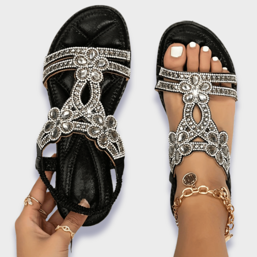 Cathie – Bequeme Edelstein-Sandalen