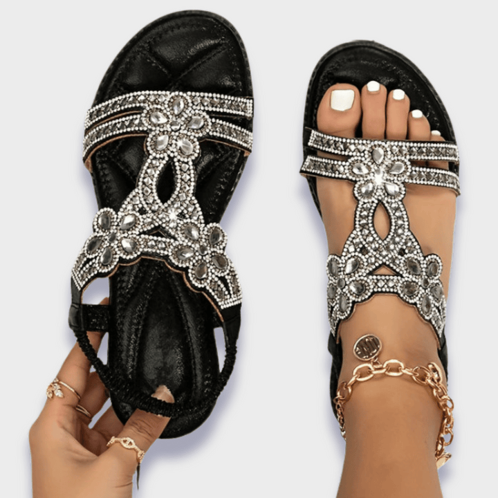 Cathie – Bequeme Edelstein-Sandalen