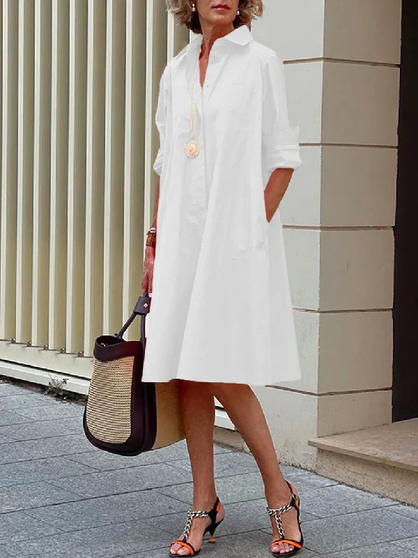 Cassie - Mühelosem Revers Midikleid