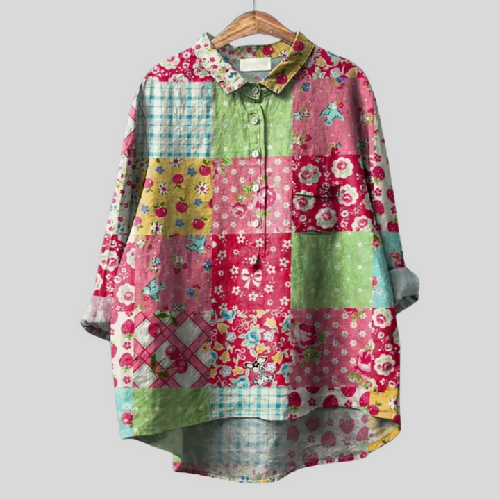 Mica – Vintage-Blumenbluse