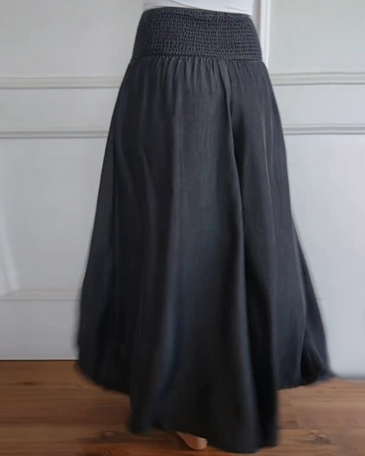 Lana – Gesmokte Weitem Bein Hose