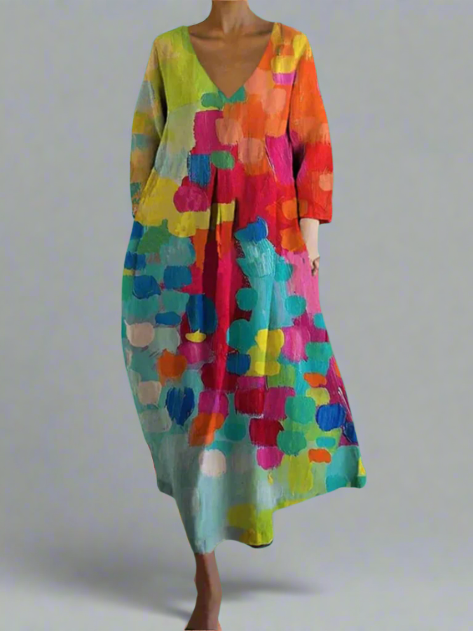 Isla - Print V-Ausschnitt Kleid