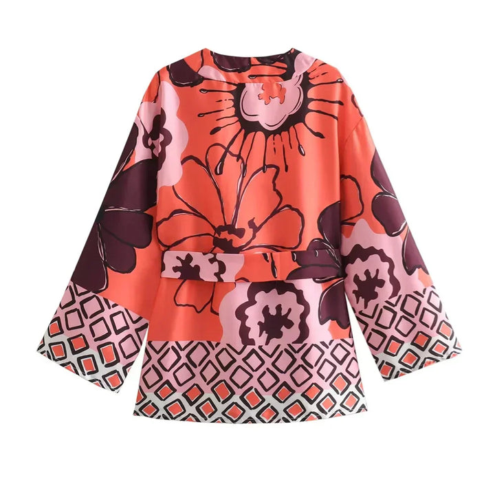 Claudia – Florales Lounge-Kimono-Set