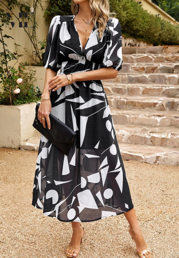 Monica - Elegantes Geblümtes Kleid