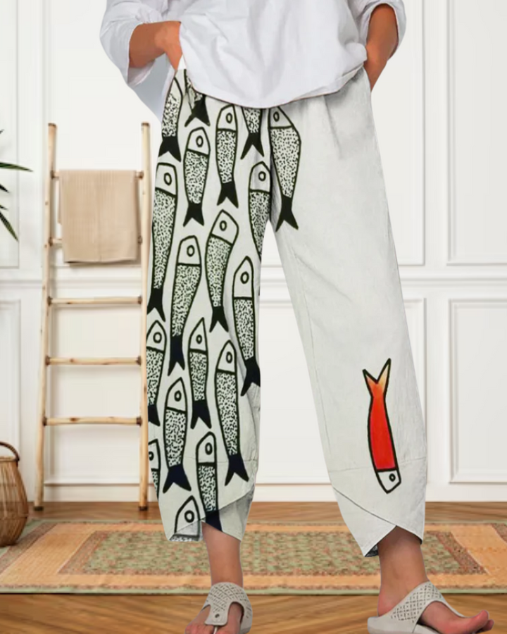 Lea - Fischdruck Caprihose