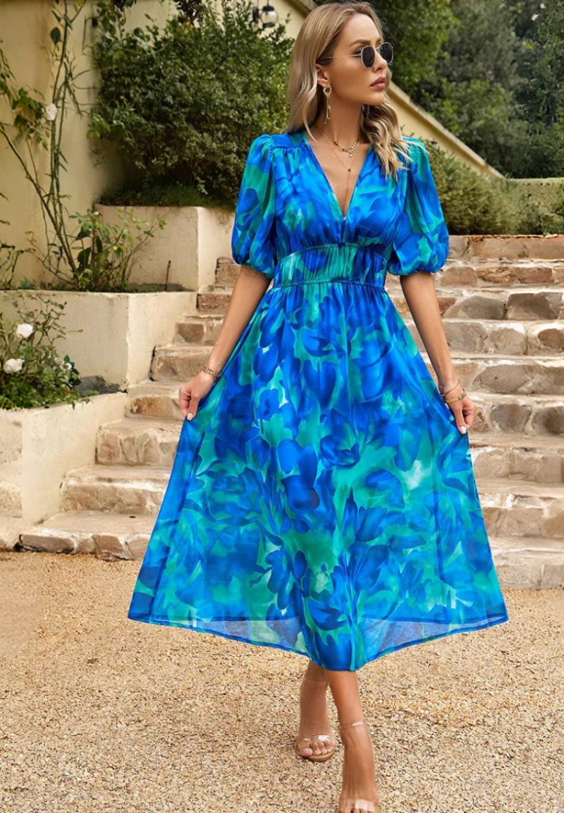 Monica - Elegantes Geblümtes Kleid