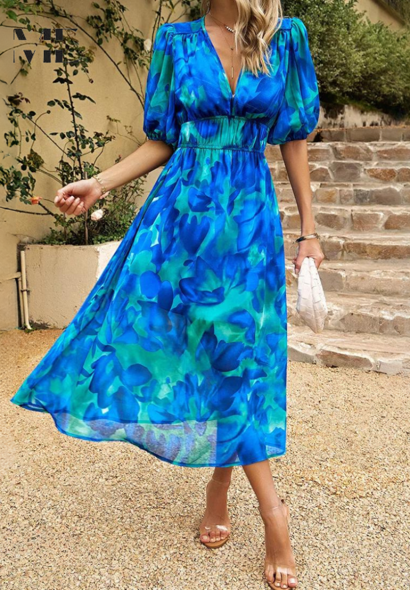 Monica - Elegantes Geblümtes Kleid