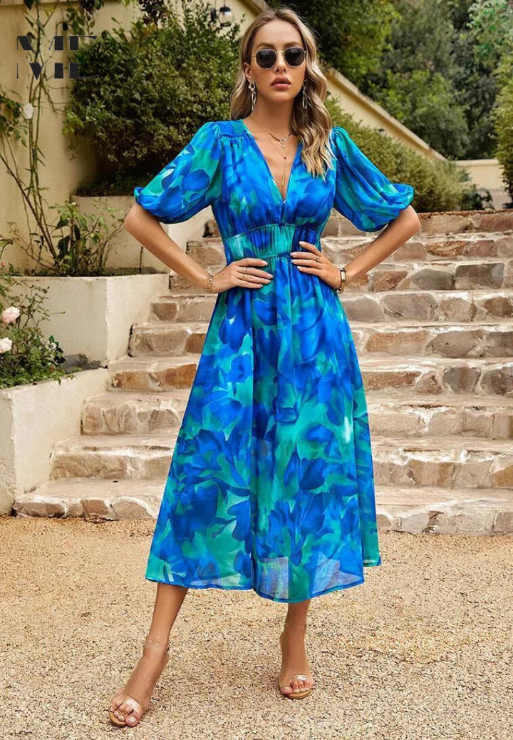 Monica - Elegantes Geblümtes Kleid