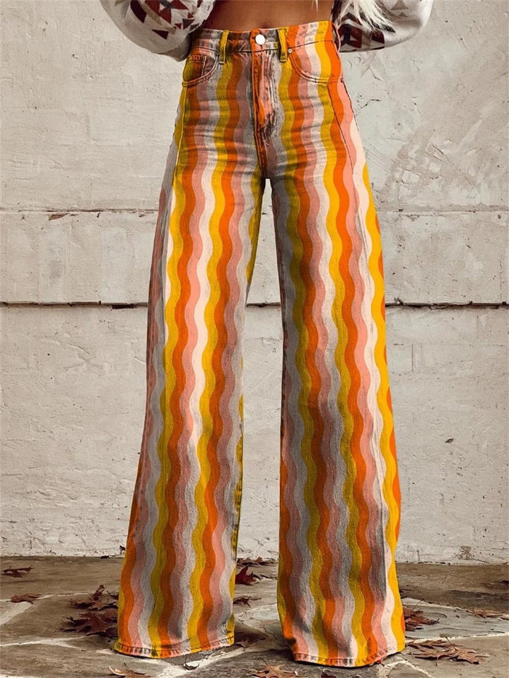 Monika – Verspielter Groove Hose mit Weitem Bein