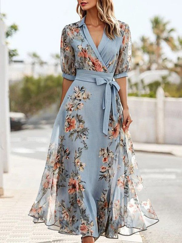 Stacey - V-Ausschnitt Midikleid