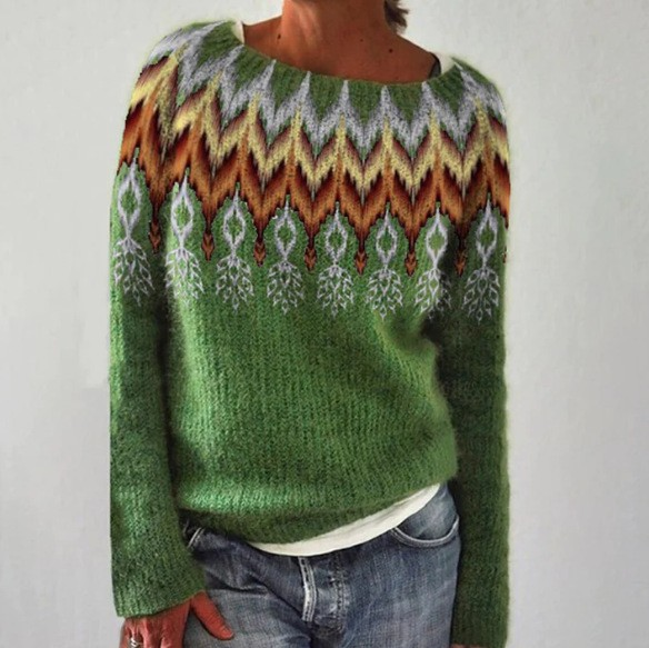 Elvara – Retro-Schneefall-Pullover