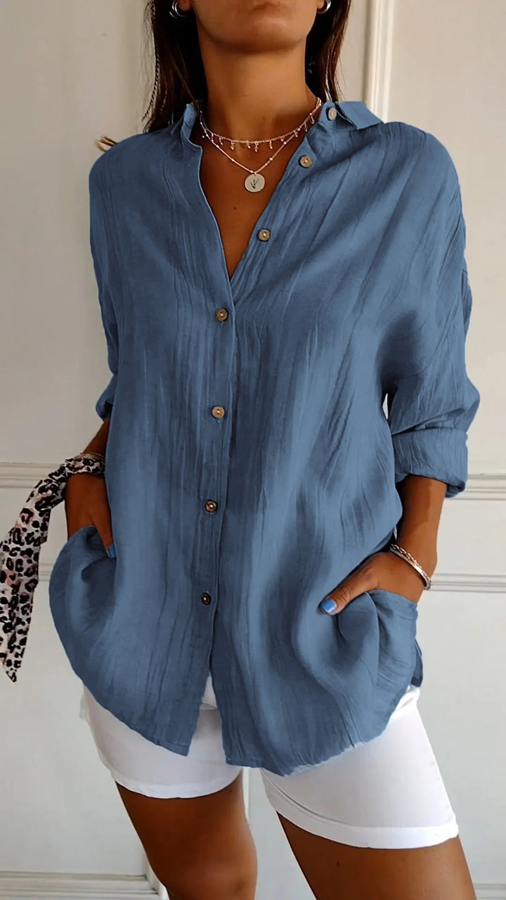Selene - Elegante Plissee-Bluse