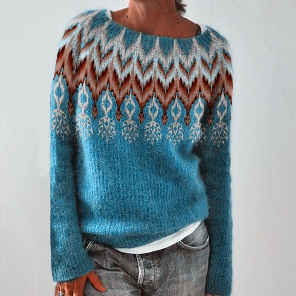 Elvara – Retro-Schneefall-Pullover